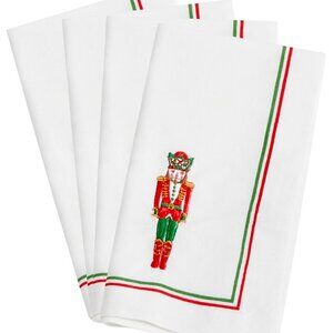 NWT – Lenox Set Of 4 Bayberry Nutcracker Embroidery Napkins
